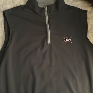 Peter Millar UGA Golf 3/4 zip Pullover vest Small